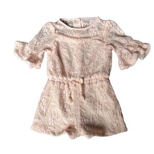 Catherine Malandrino light pink lace romper